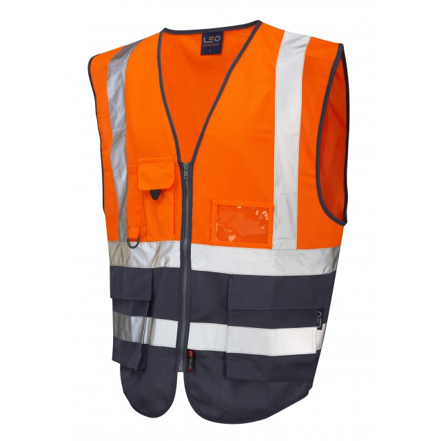 ISO 20471 Class 1 Superior Waistcoat Orange/Navy